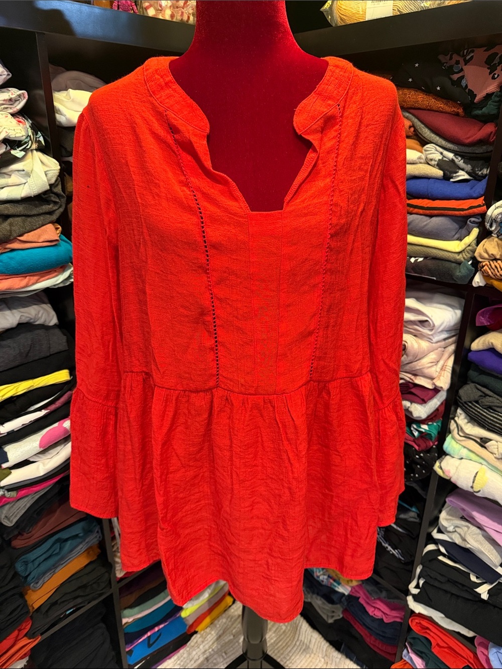 #677. 🪷 red blouse. 2x